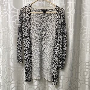 White House Black Market Leopard Print Cardigan